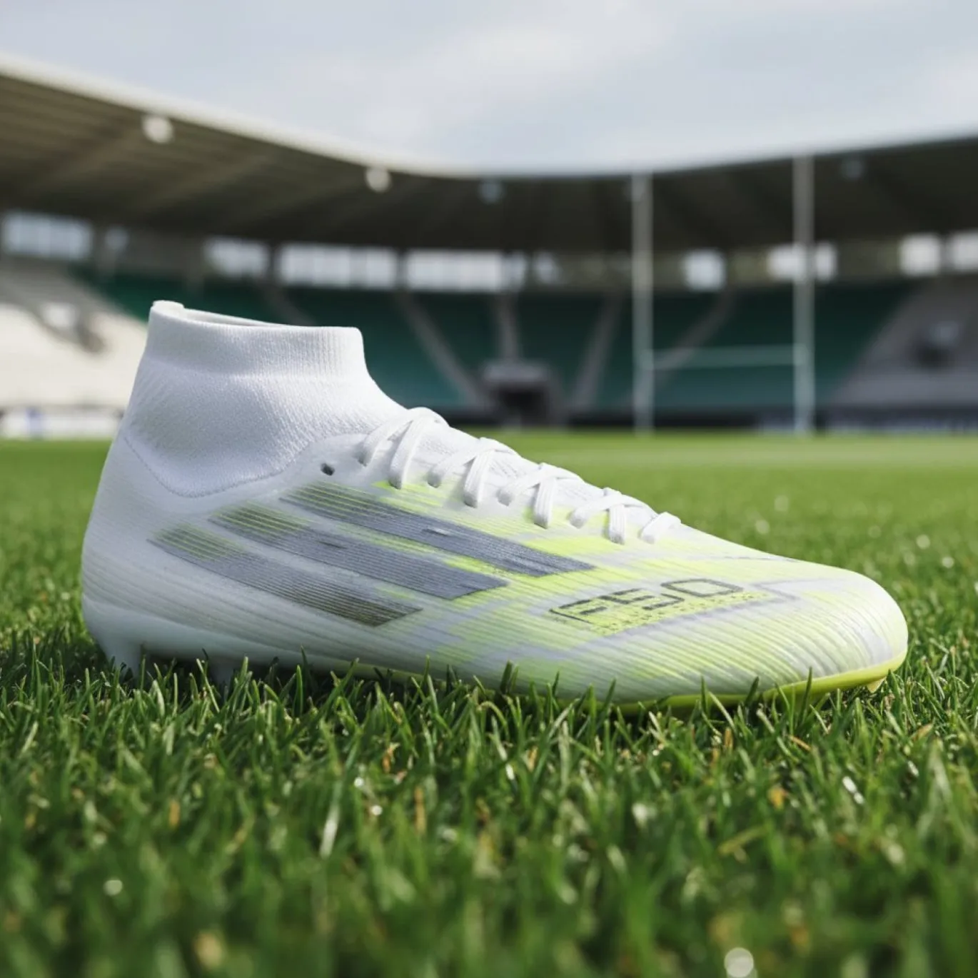 adidas F50 Sparkfusion Pro Gras / Kunstgras Voetbalschoenen (MG) Dames Wit Grijs Neongeel