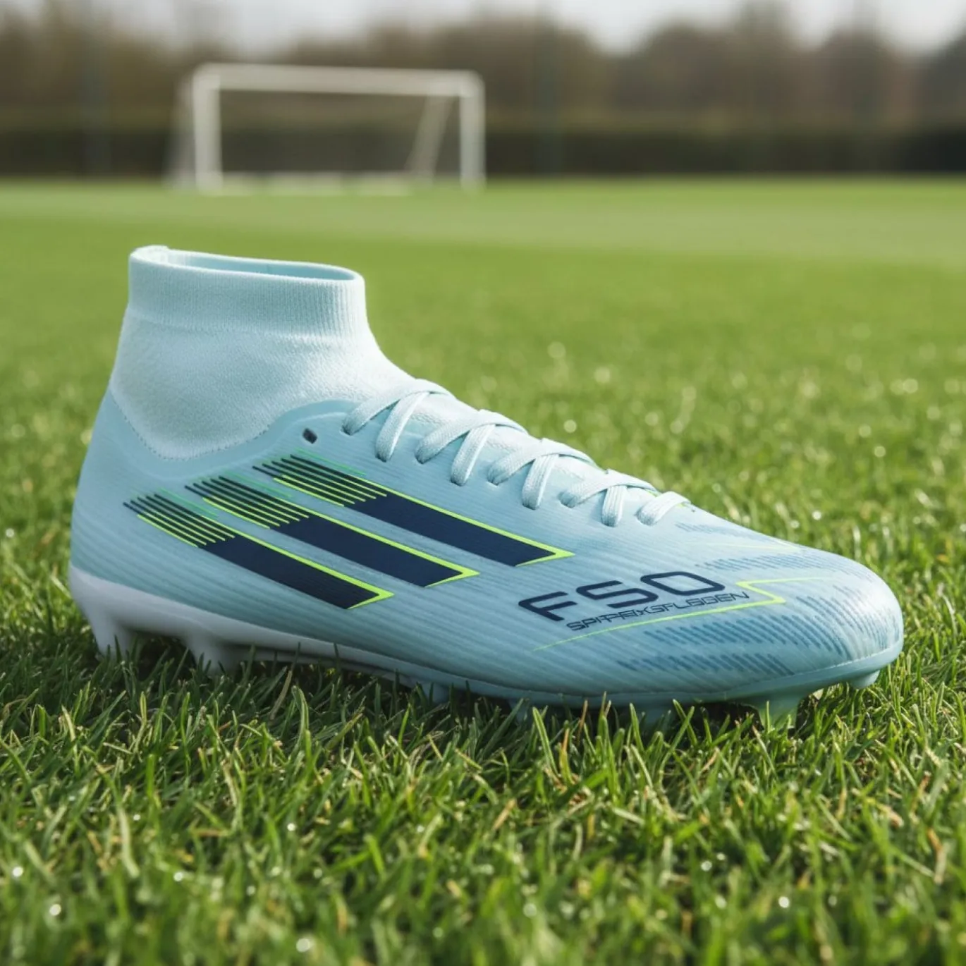 adidas F50 Sparkfusion Pro Gras / Kunstgras Voetbalschoenen (MG) Dames Lichtblauw Donkerblauw Neongeel