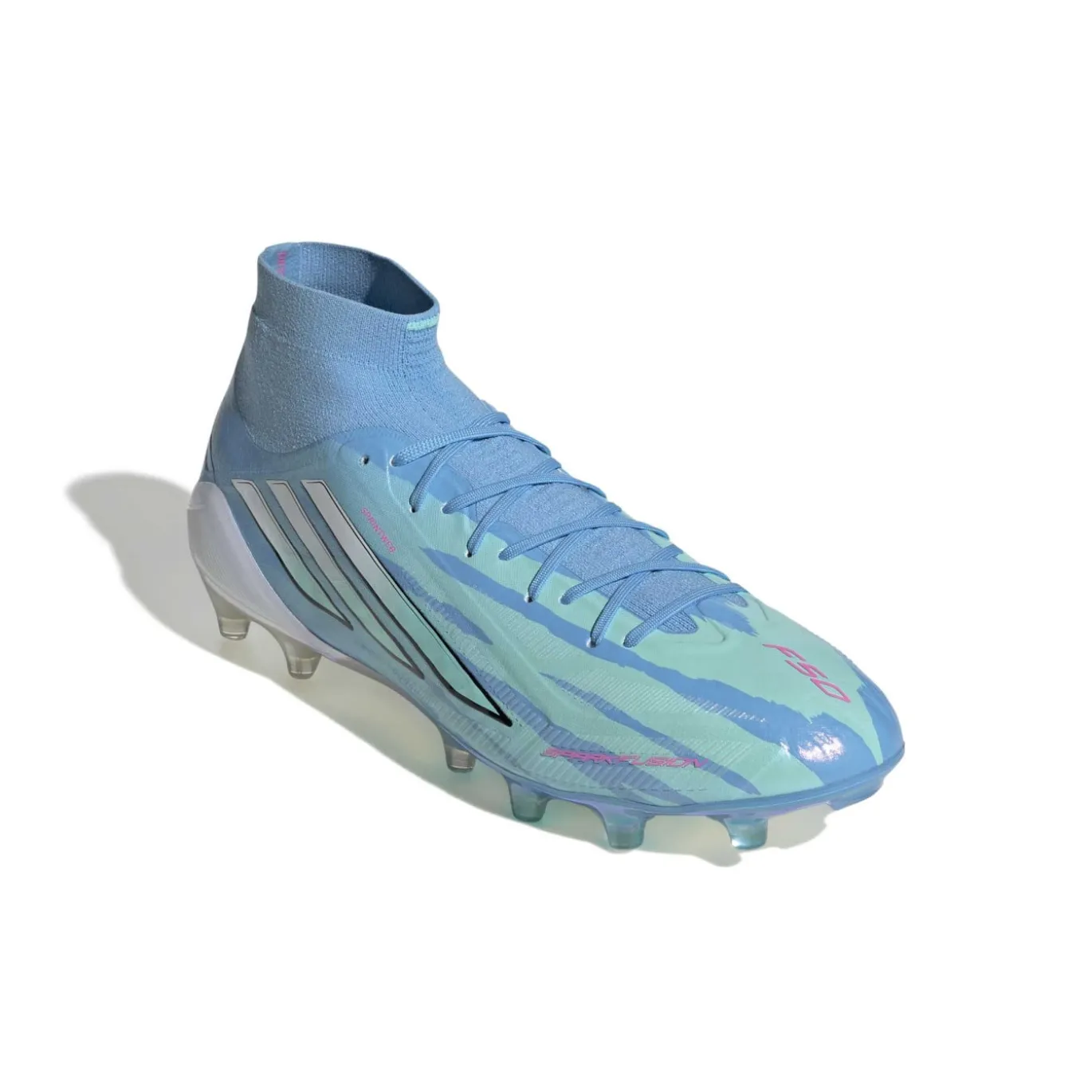 adidas F50 Sparkfusion Trinity Elite Gras / Kunstgras Voetbalschoenen (MG) Dames Blauw Felblauw Felroze
