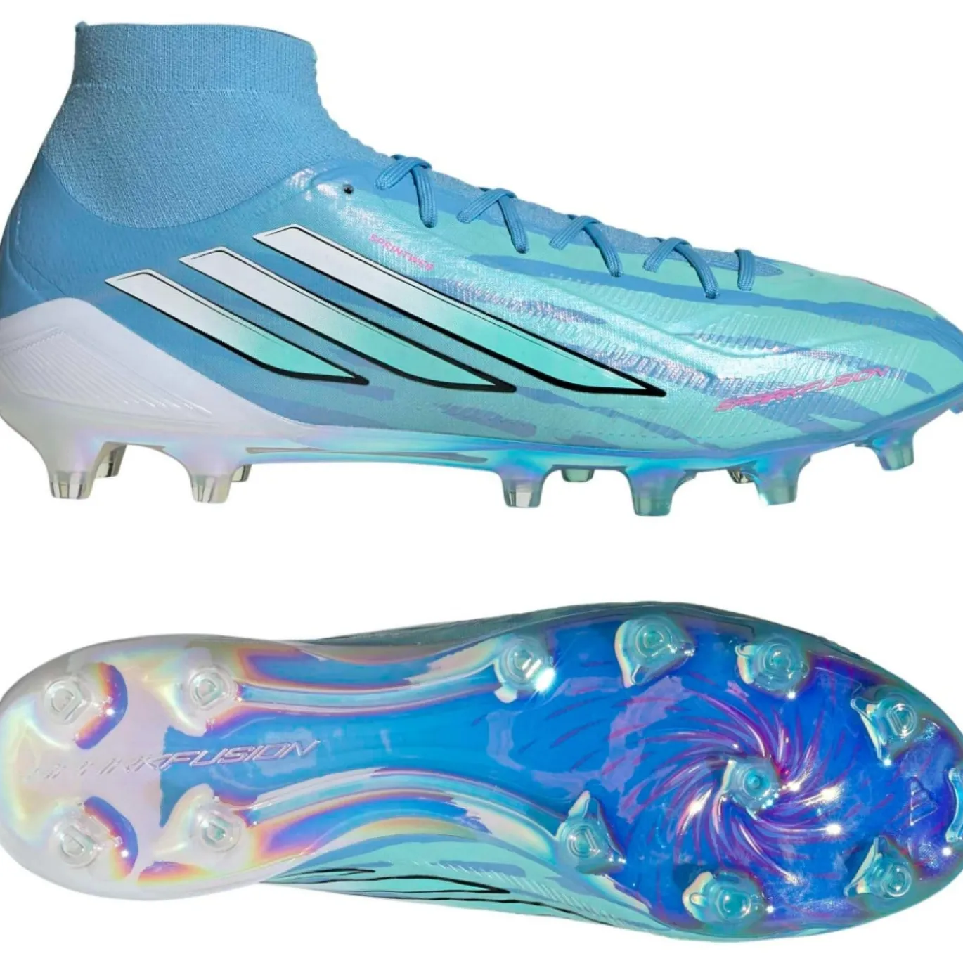 adidas F50 Sparkfusion Trinity Elite Gras / Kunstgras Voetbalschoenen (MG) Dames Blauw Felblauw Felroze