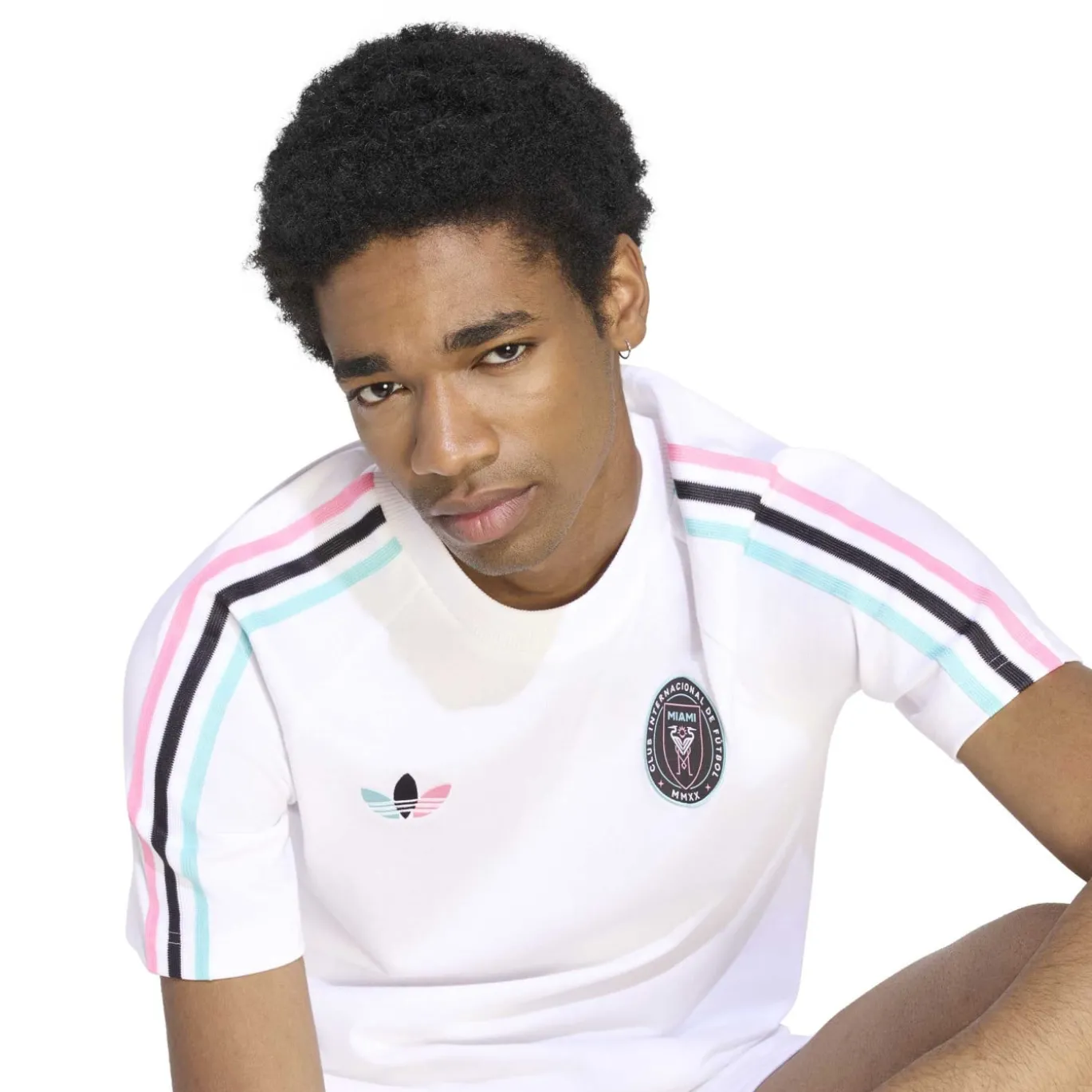 adidas Inter Miami CF Originals T-Shirt Wit Zwart Lichtblauw Roze