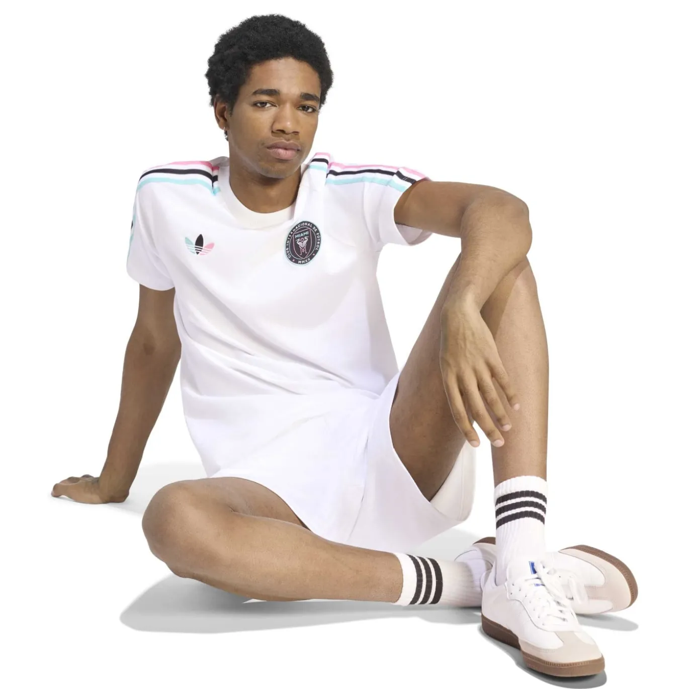 adidas Inter Miami CF Originals T-Shirt Wit Zwart Lichtblauw Roze