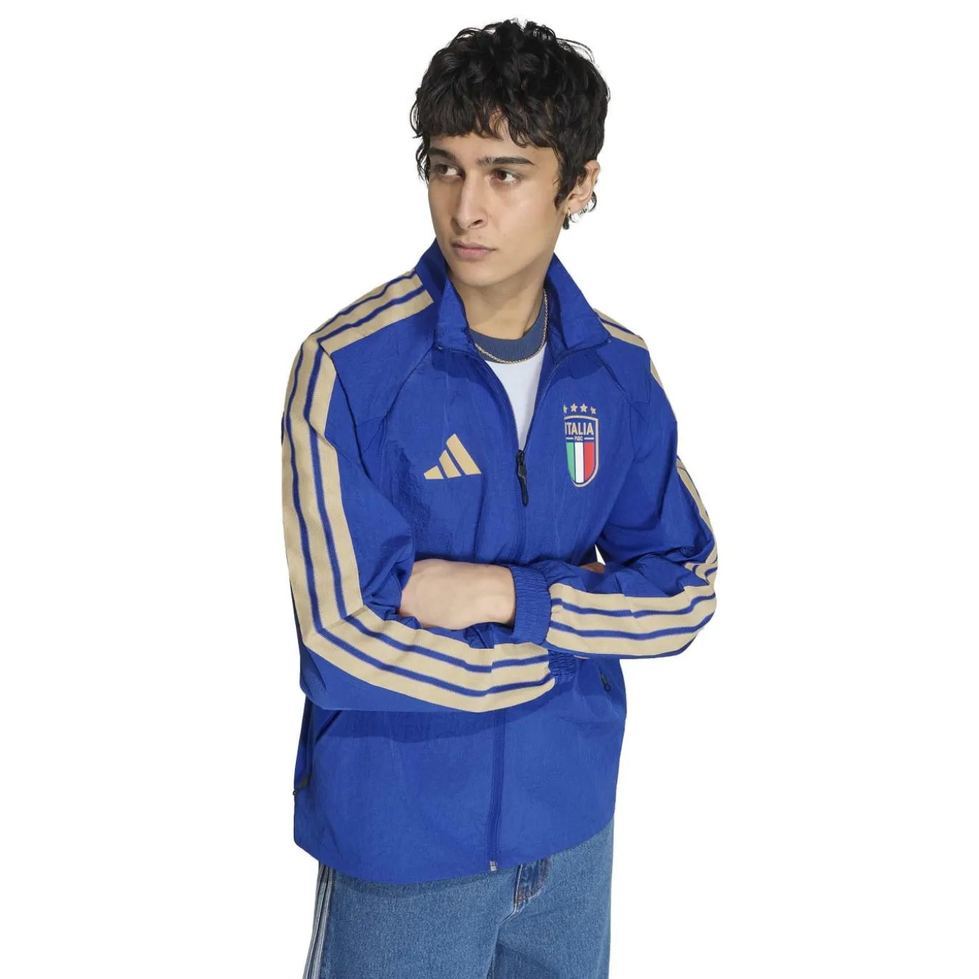 adidas Italië Anthem Trainingsjack 2026-2028 Blauw Goud