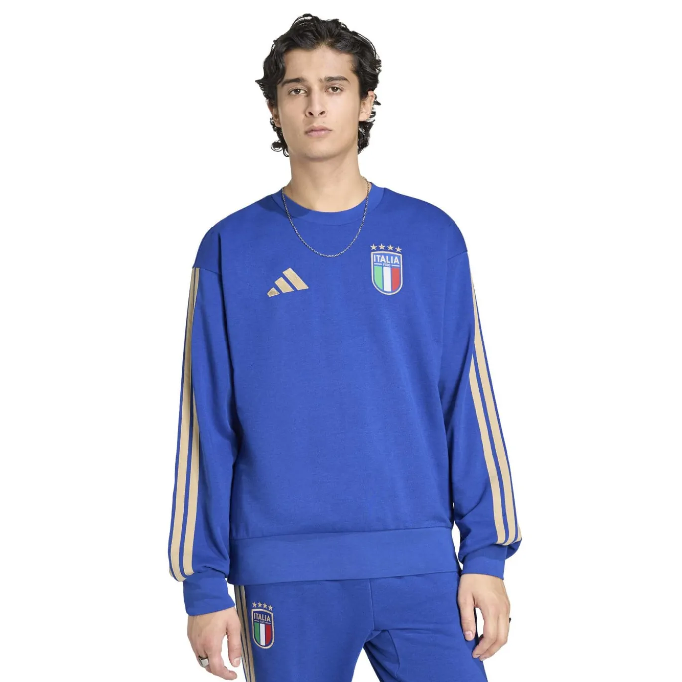adidas Italië DNA Crew Trainingspak 2026-2028 Blauw Goud