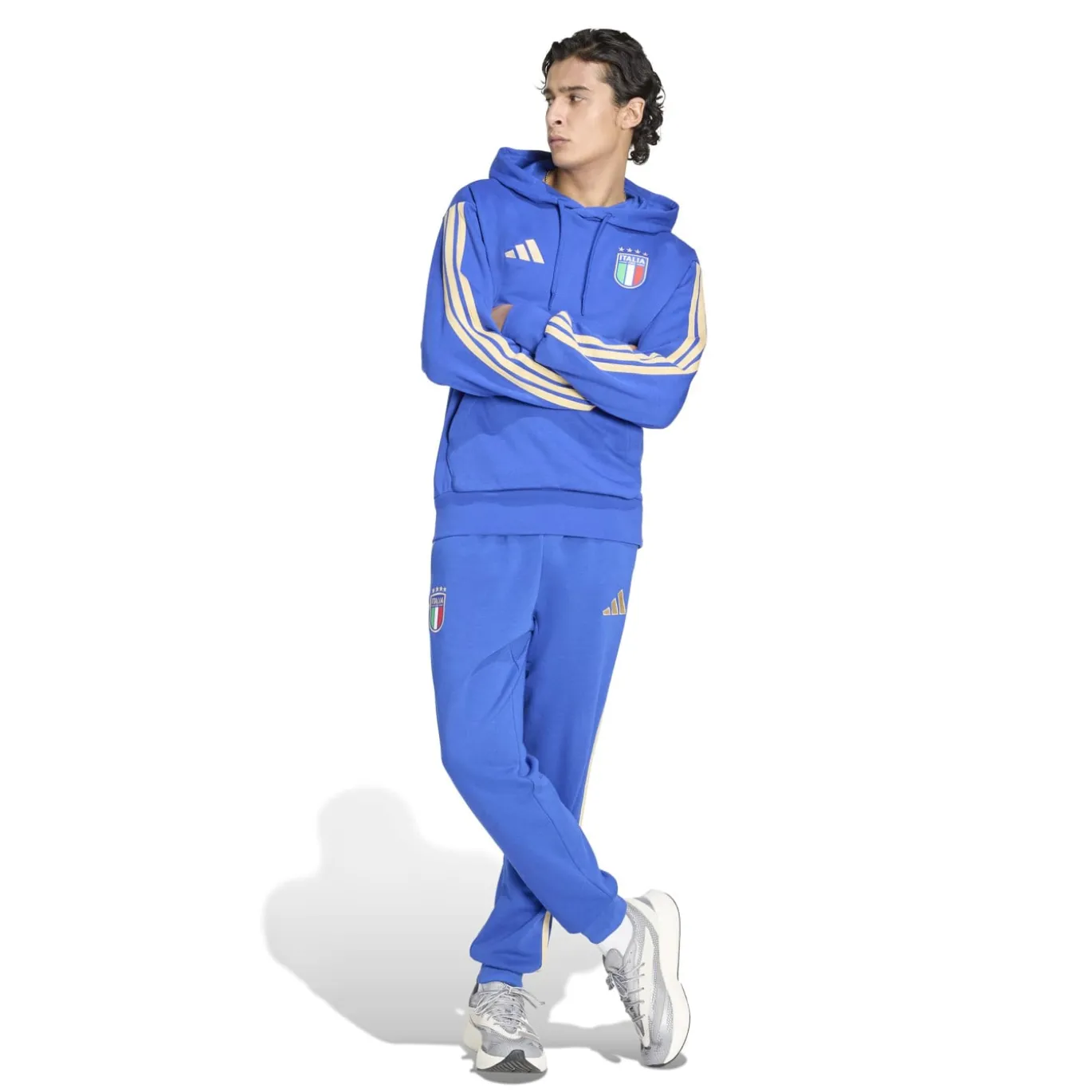 adidas Italië DNA Hoodie 2026-2028 Blauw Goud