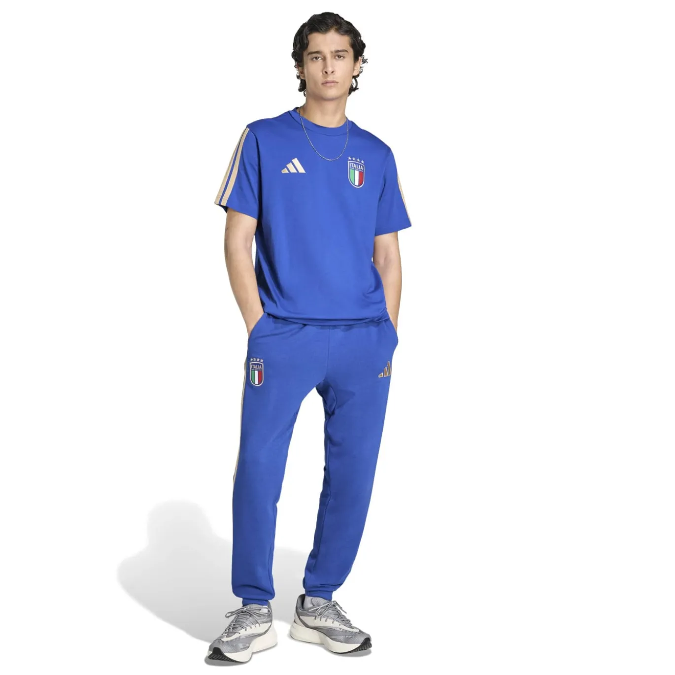 adidas Italië DNA Joggingbroek 2026-2028 Blauw Goud