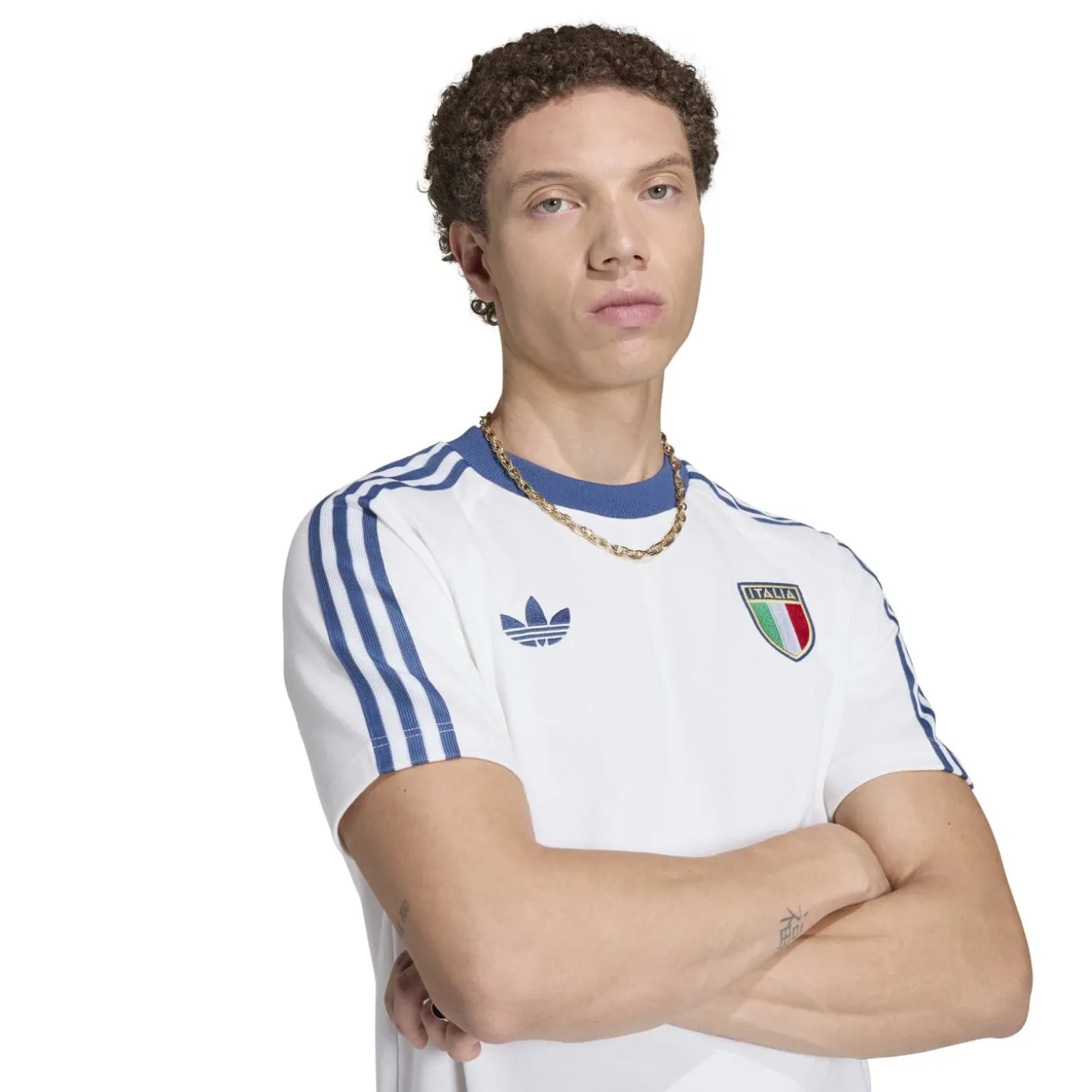 adidas Italië Originals T-Shirt Wit Blauw