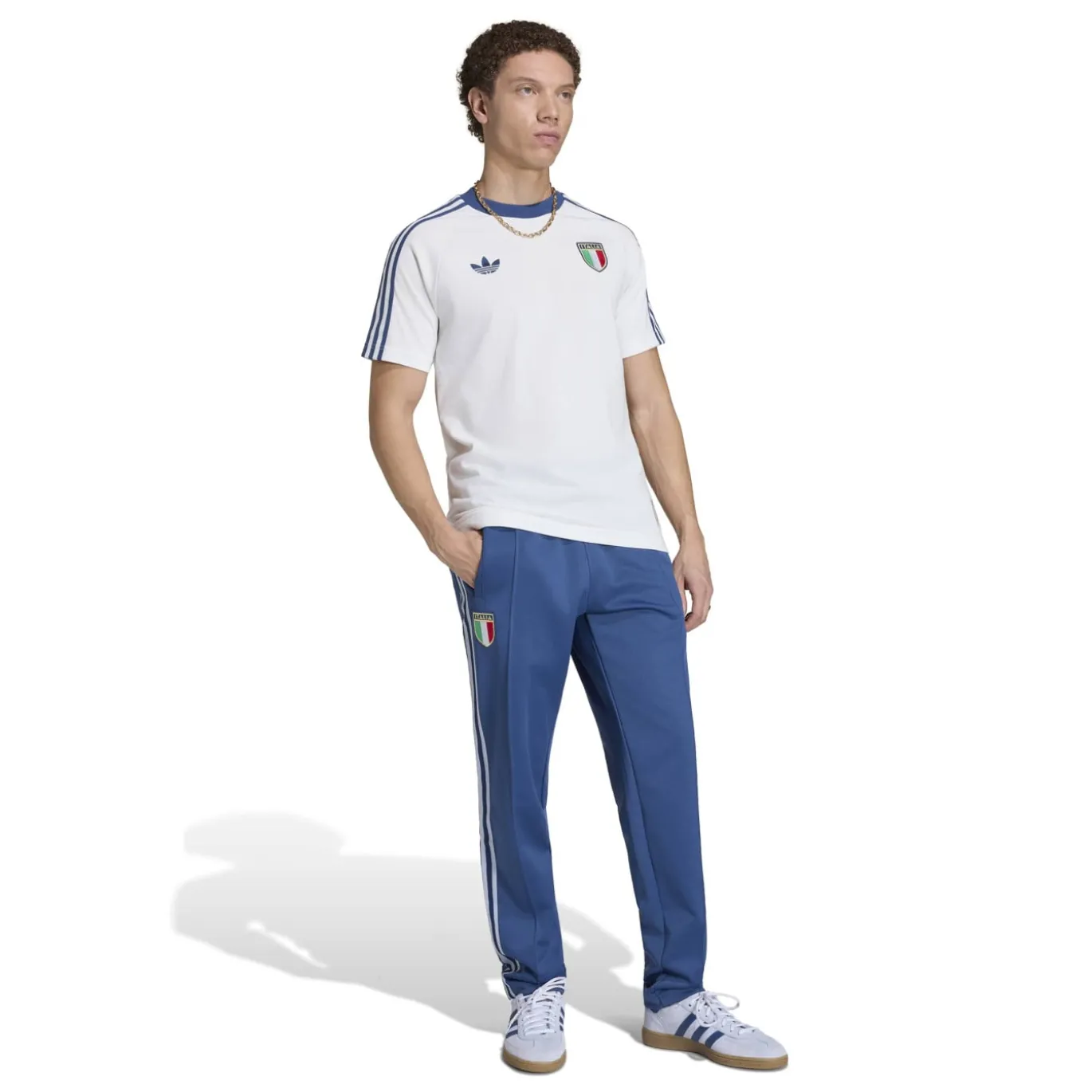 adidas Italië Originals T-Shirt Wit Blauw