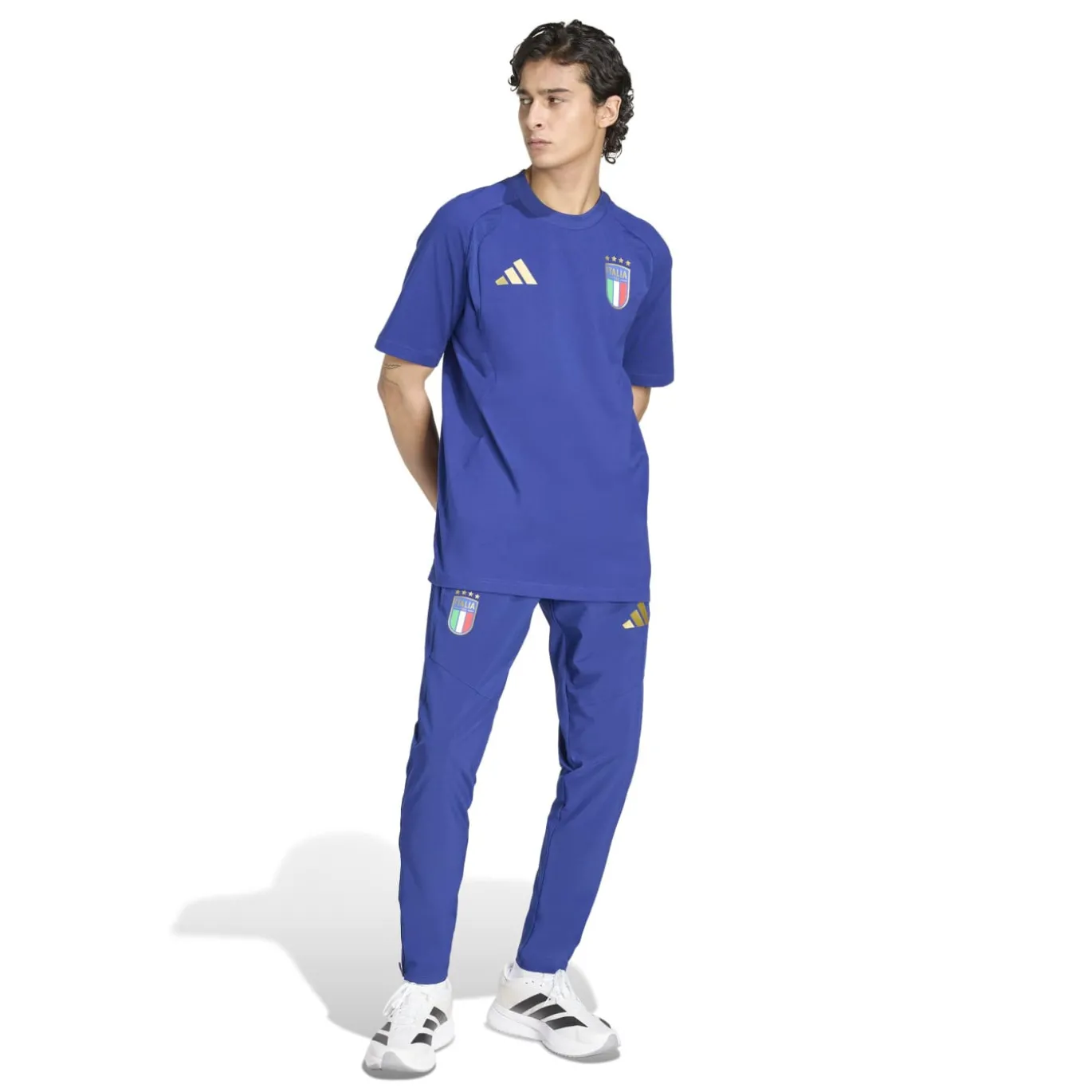 adidas Italië Tiro Travel T-Shirt 2026-2028 Blauw Goud