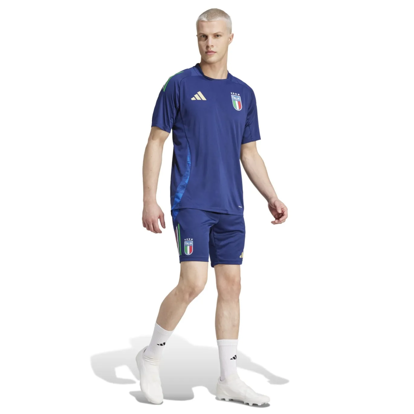 adidas Italië Trainingsbroekje 2024-2026 Donkerblauw Blauw Goud