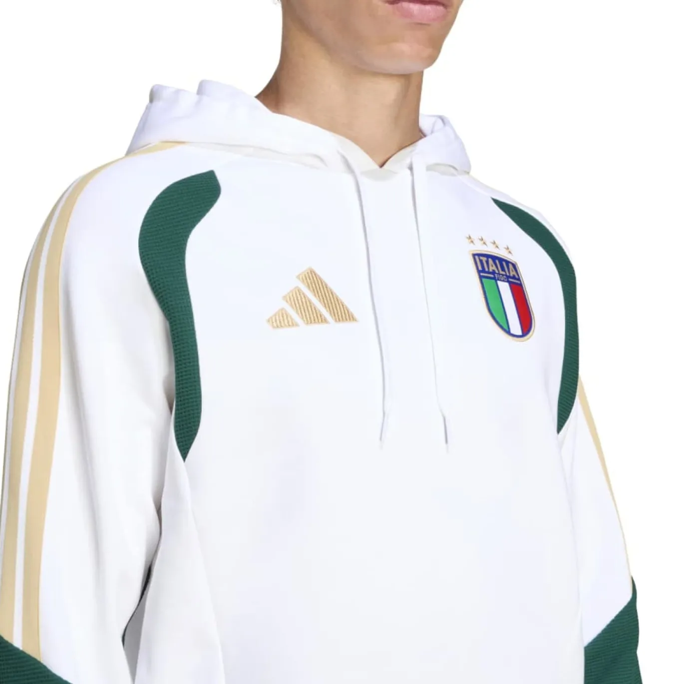 adidas Italië Trainingspak Hooded 2026-2028 Wit Groen Goud