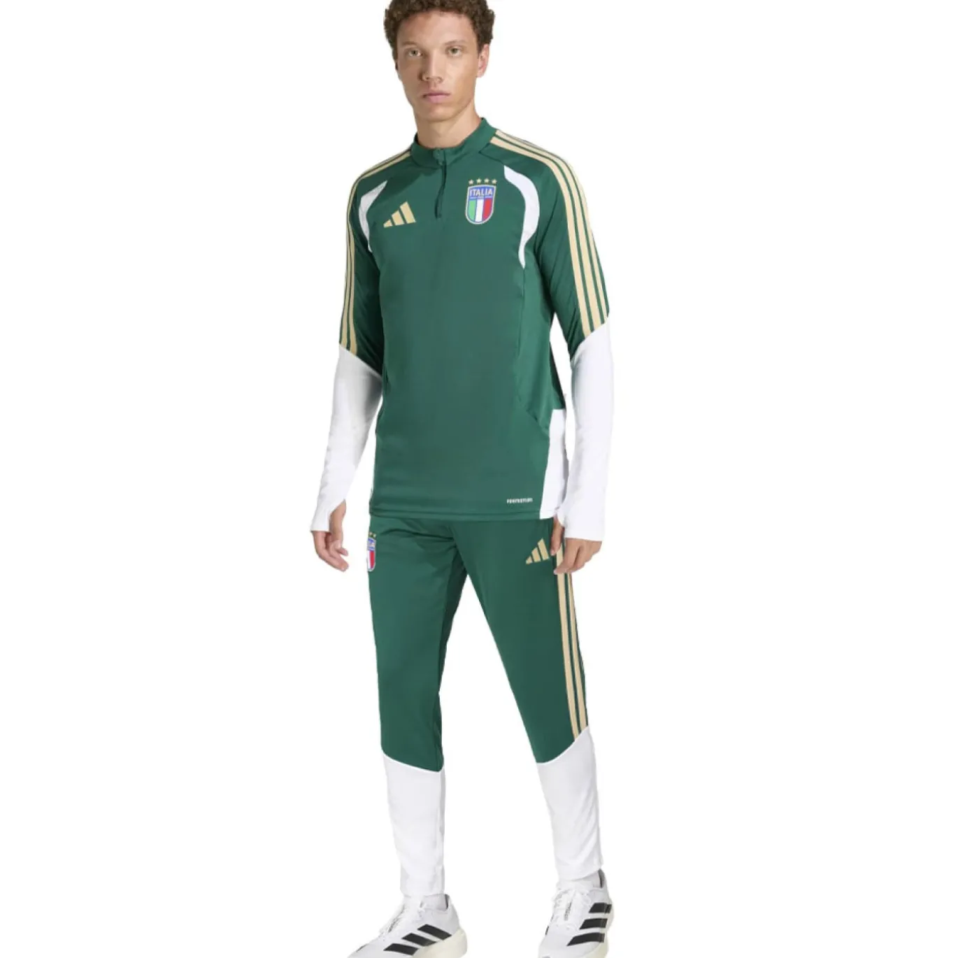 adidas Italië Trainingspak 1/4-Zip 2026-2028 Groen Wit Goud