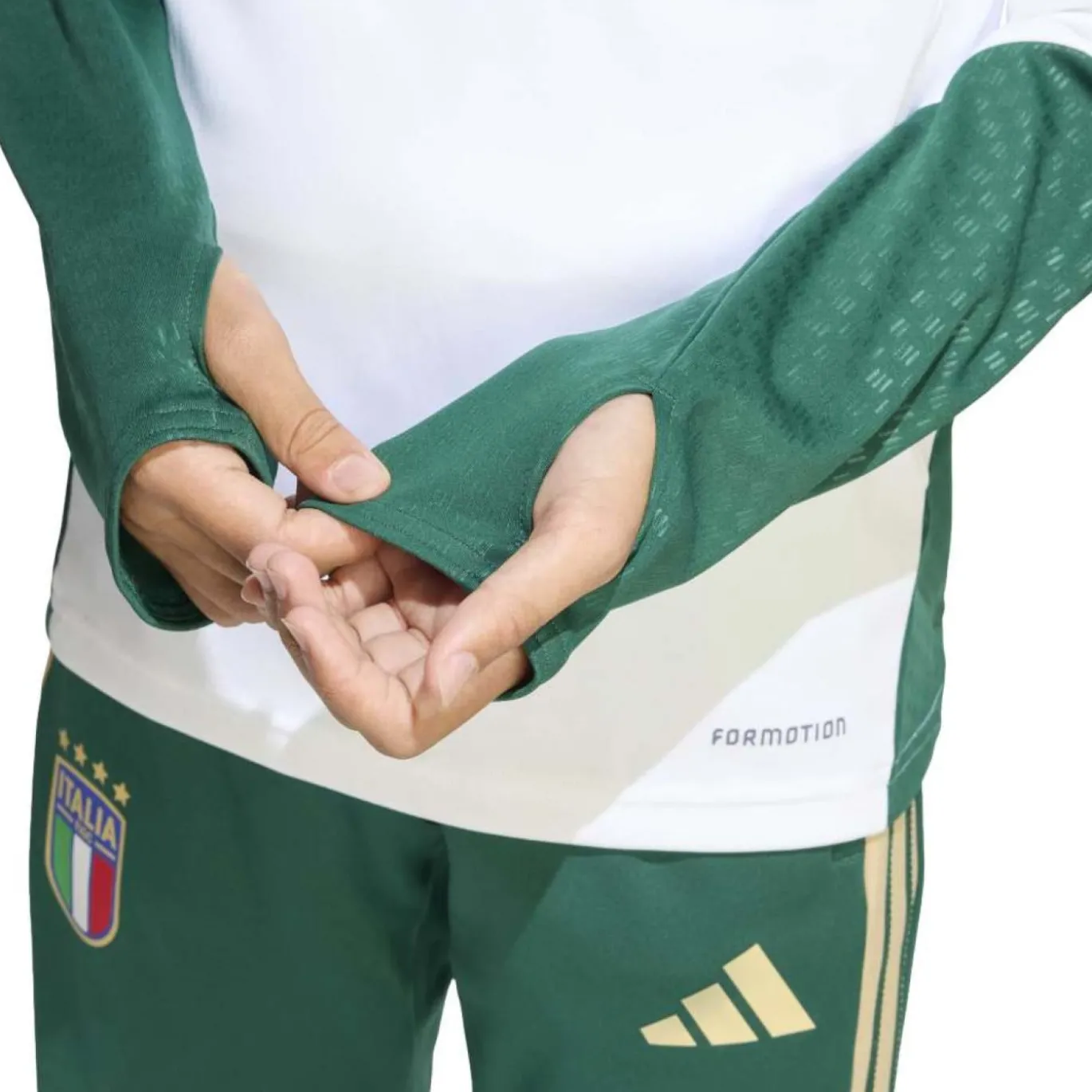 adidas Italië Trainingspak 1/4-Zip 2025-2028 Kids Wit Groen Goud