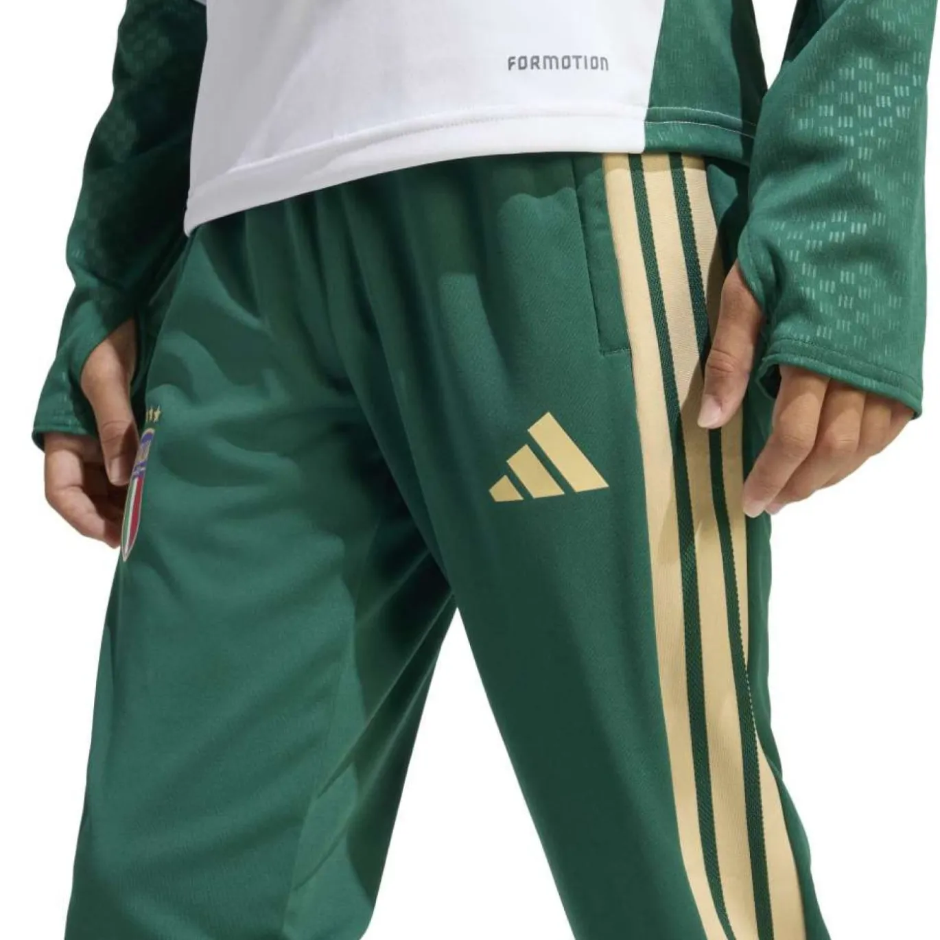adidas Italië Trainingspak 1/4-Zip 2025-2028 Kids Wit Groen Goud