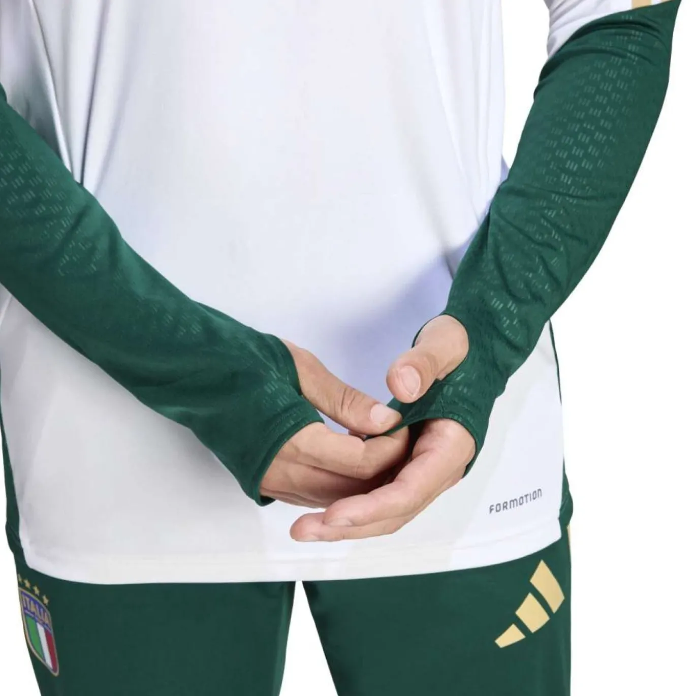 adidas Italië Trainingstrui 1/4-Zip 2026-2028 Wit Groen Goud