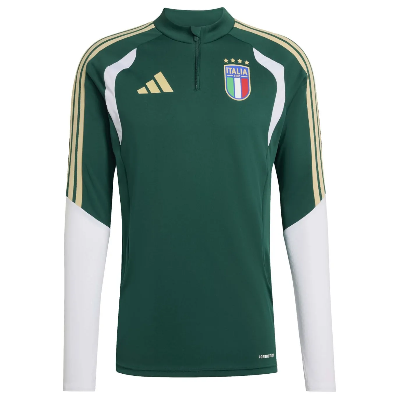 adidas Italië Trainingstrui 1/4-Zip 2026-2028 Groen Wit Goud