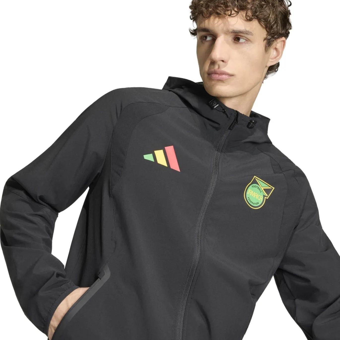 adidas Jamaica x Bob Marley Tiro Travel Trainingsjack 2026-2028 Zwart Groen Geel Rood