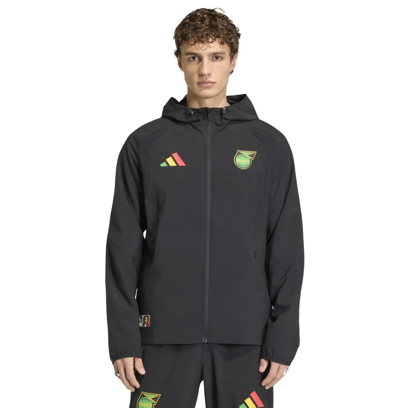 adidas Jamaica x Bob Marley Tiro Travel Trainingsjack 2026-2028 Zwart Groen Geel Rood