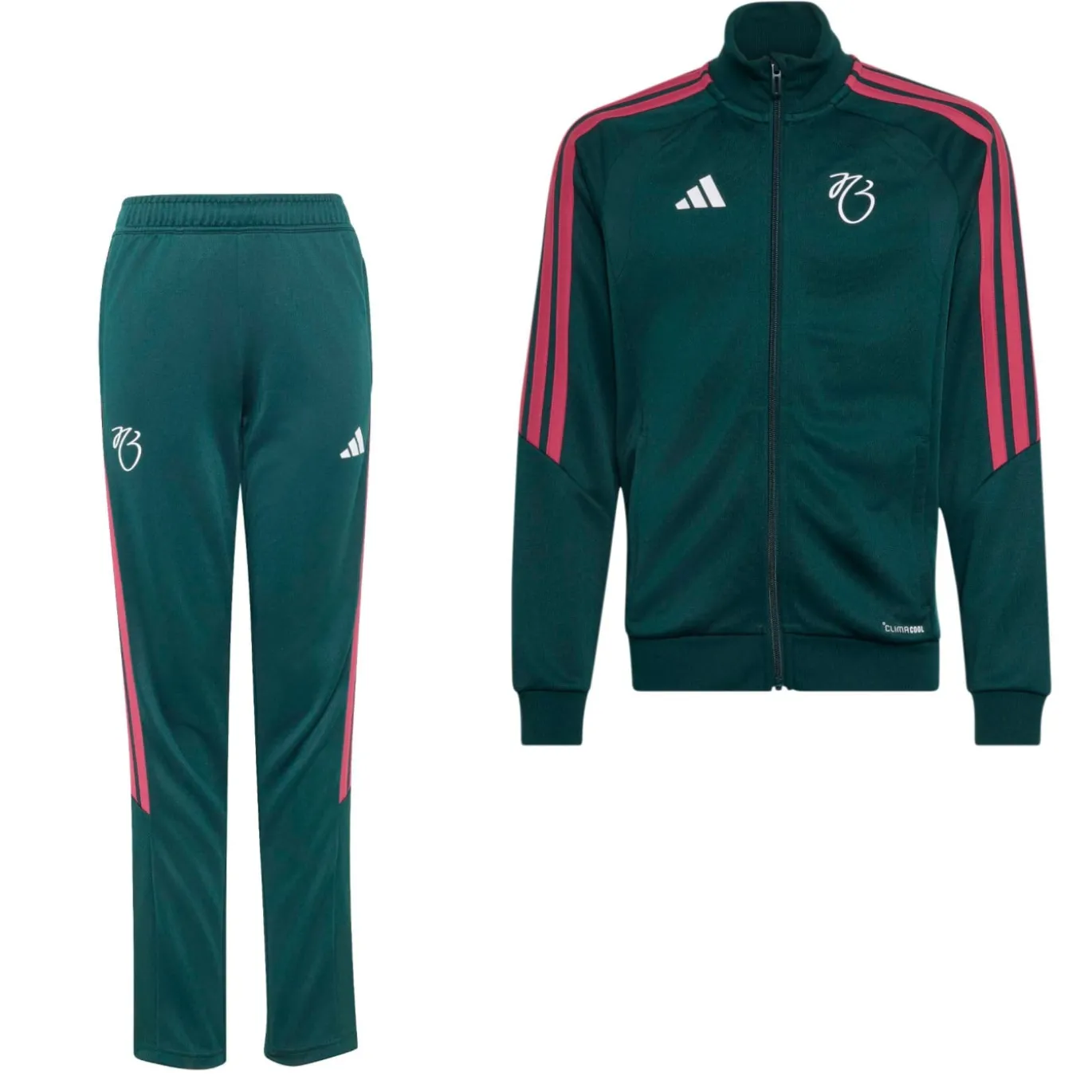 adidas Jude Bellingham Trainingspak Kids Donkergroen Roze Wit