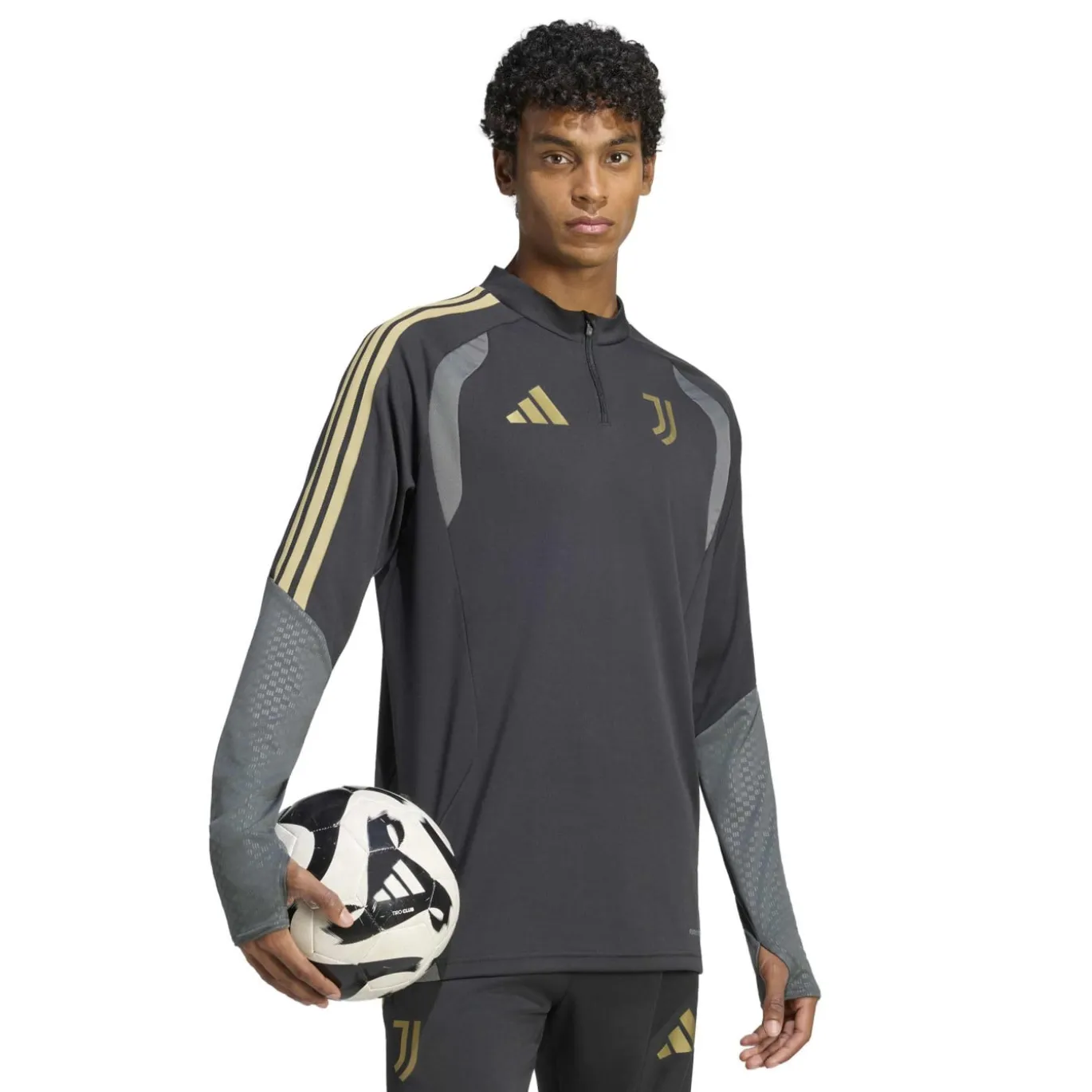 adidas Juventus Europees Trainingstrui 1/4-Zip 2026-2027 Zwart Grijs Goud