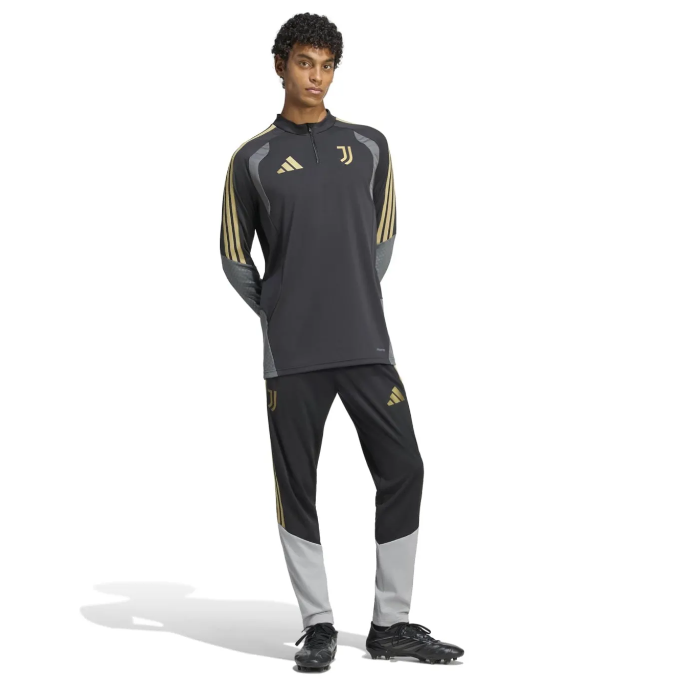 adidas Juventus Europees Trainingspak 1/4-Zip 2026-2027 Zwart Grijs Goud