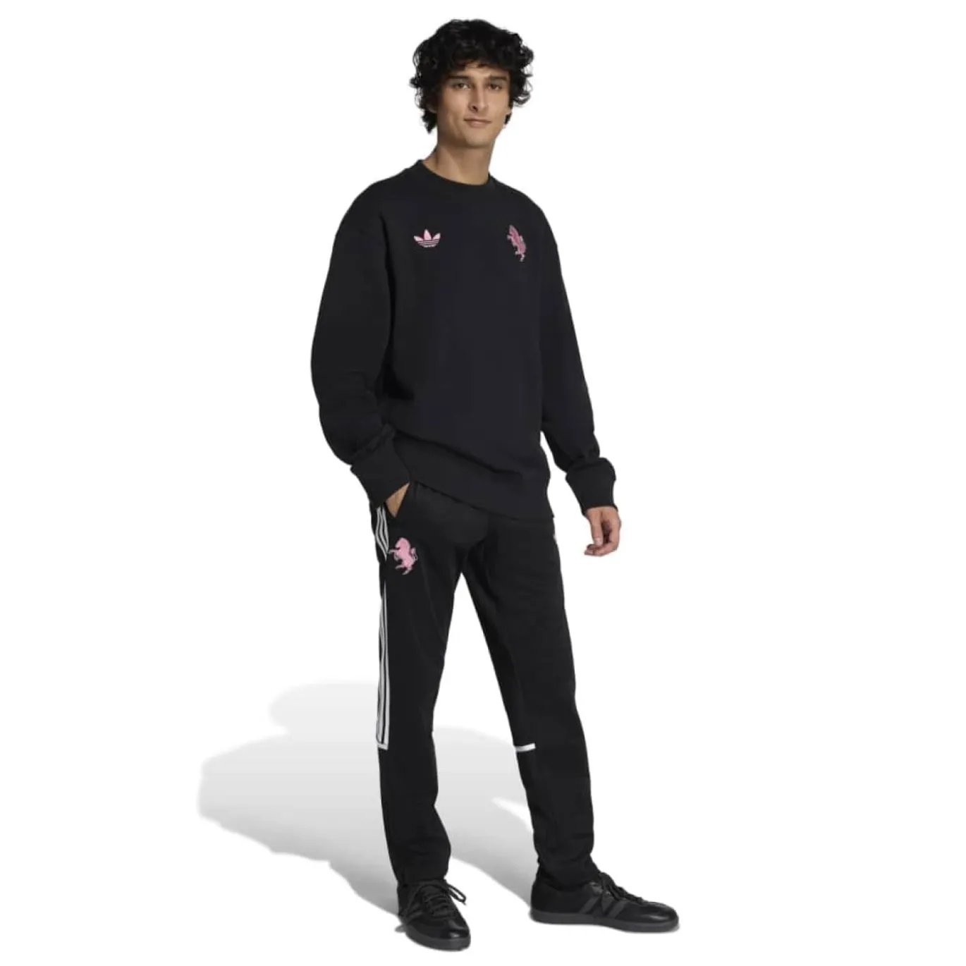 adidas Juventus Lifestyler Crew Sweater Zwart Roze