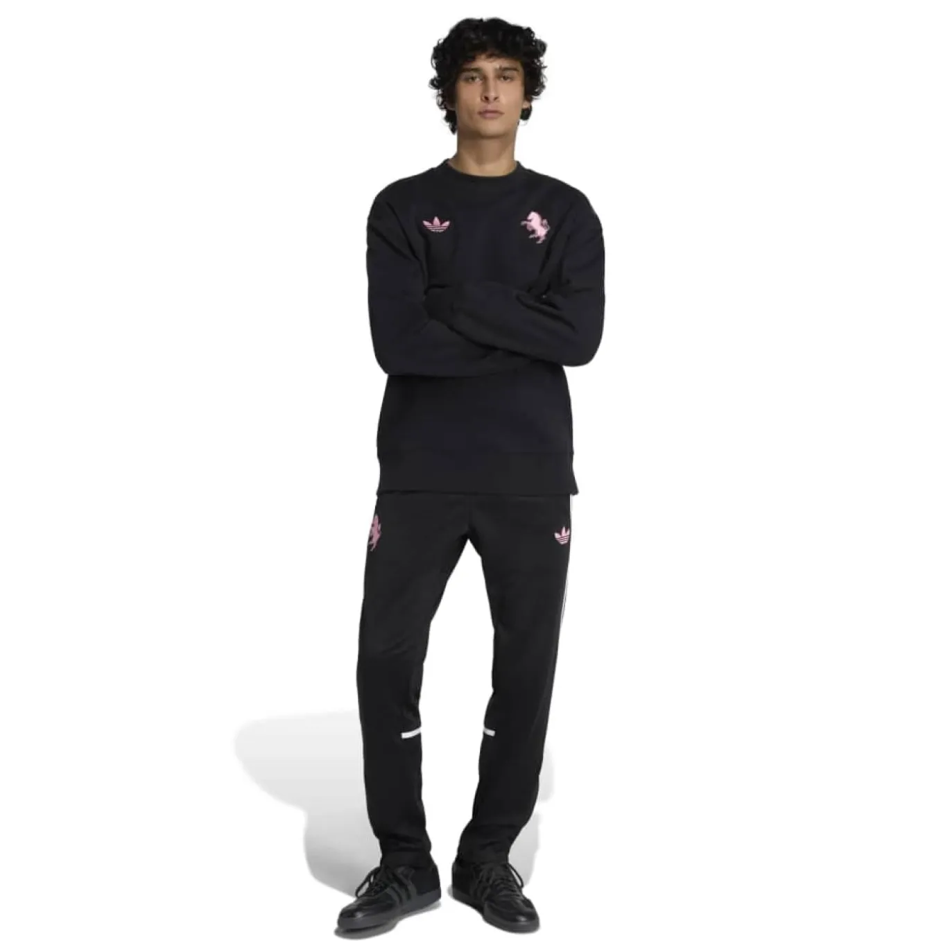 adidas Juventus Lifestyler Crew Sweater Zwart Roze