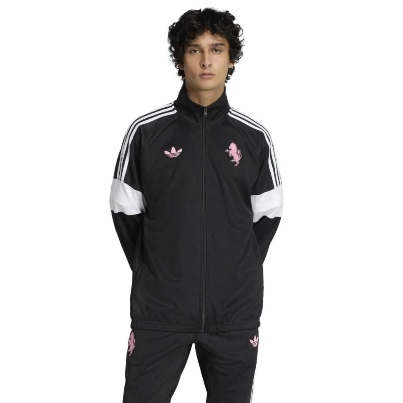adidas Juventus Lifestyler Trainingsjack Zwart Wit Roze