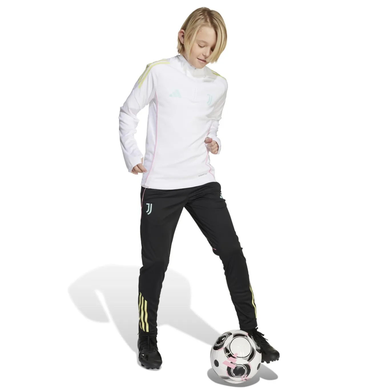 adidas Juventus Trainingspak 1/4-Zip 2025-2026 Kids Wit Zwart