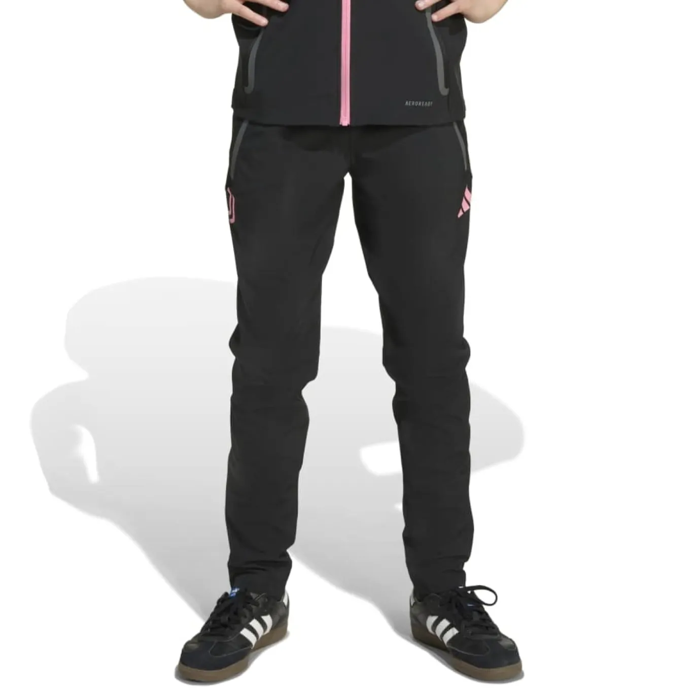 adidas Juventus Vis Tech Trainingspak Full-Zip Kids Zwart Roze