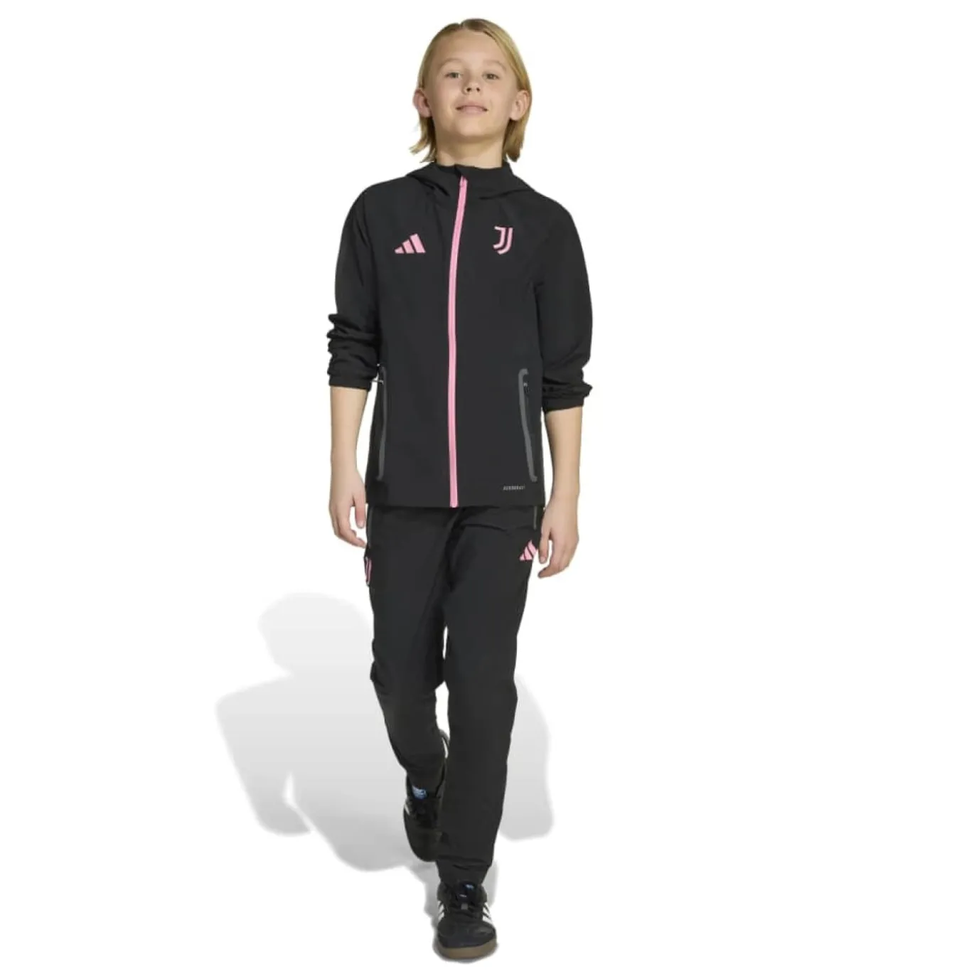 adidas Juventus Vis Tech Trainingspak Full-Zip Kids Zwart Roze