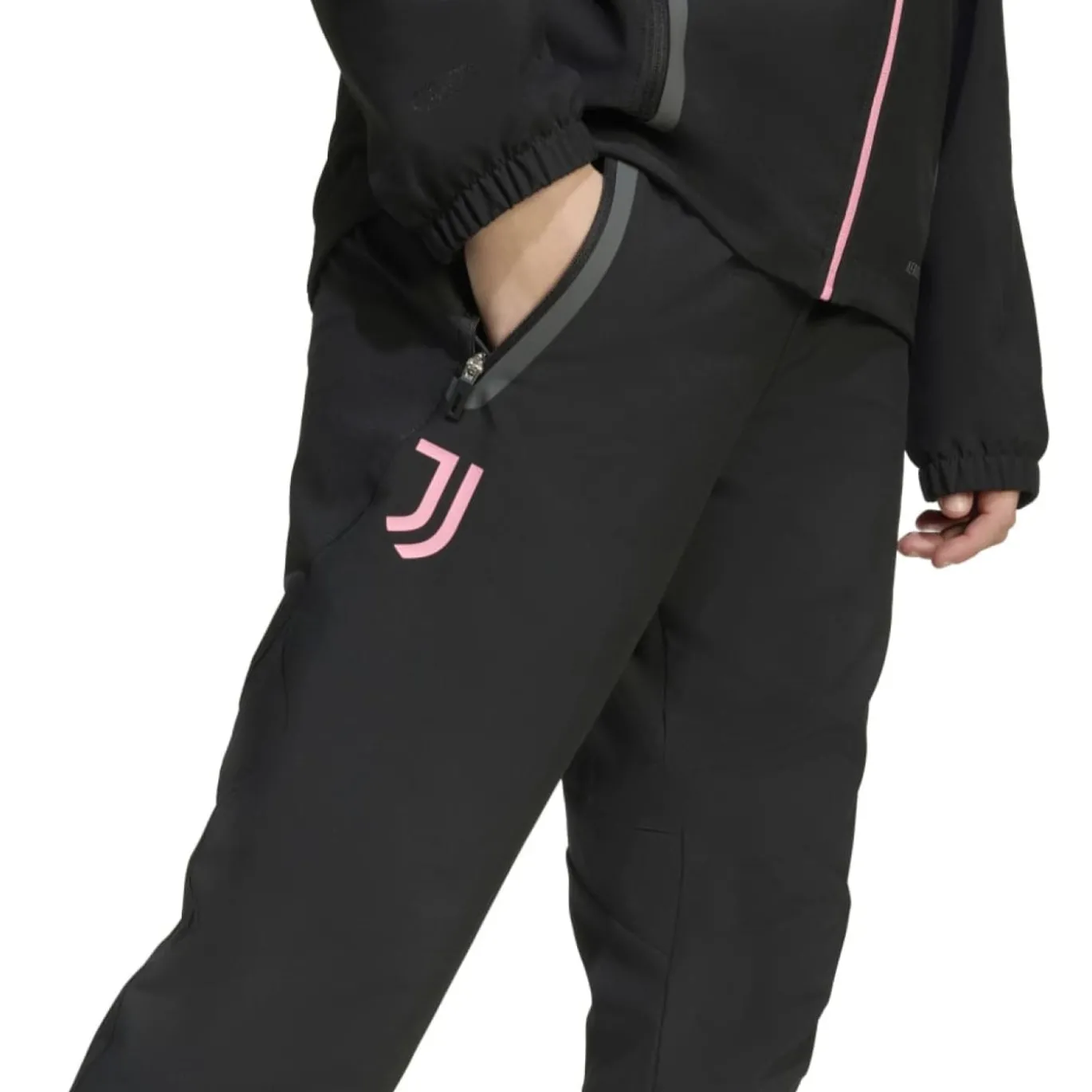 adidas Juventus Vis Tech Trainingspak Full-Zip Kids Zwart Roze