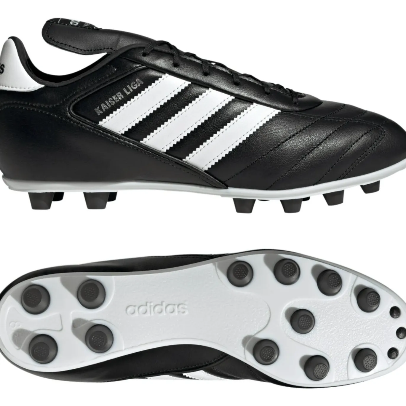 adidas Kaiser Liga 2 Gras Voetbalschoenen (FG) Zwart Wit