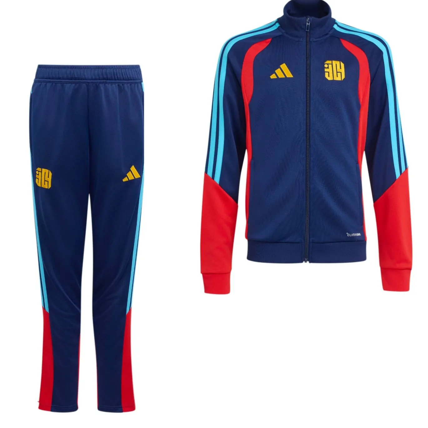 adidas Lamine Yamal Trainingspak Kids Donkerblauw Rood Blauw Oranje