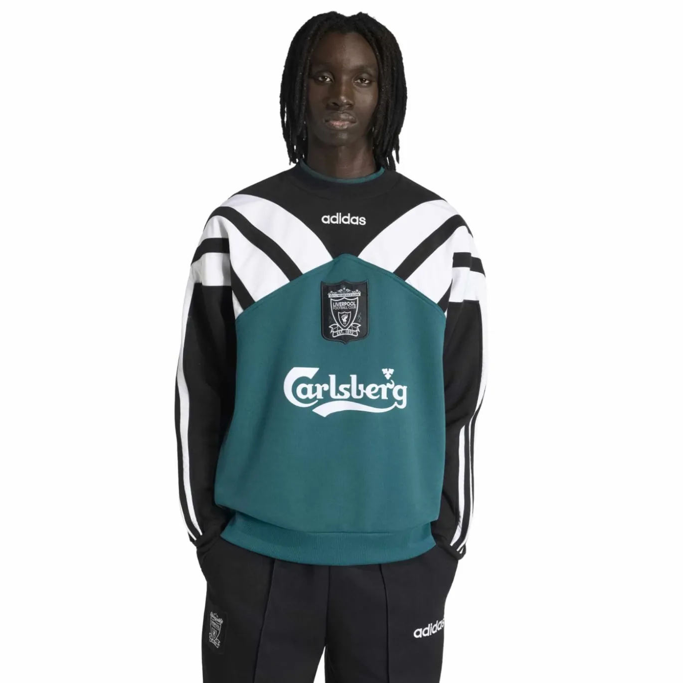 adidas Liverpool Crew Sweater 1995-1996 Zwart Groen Wit