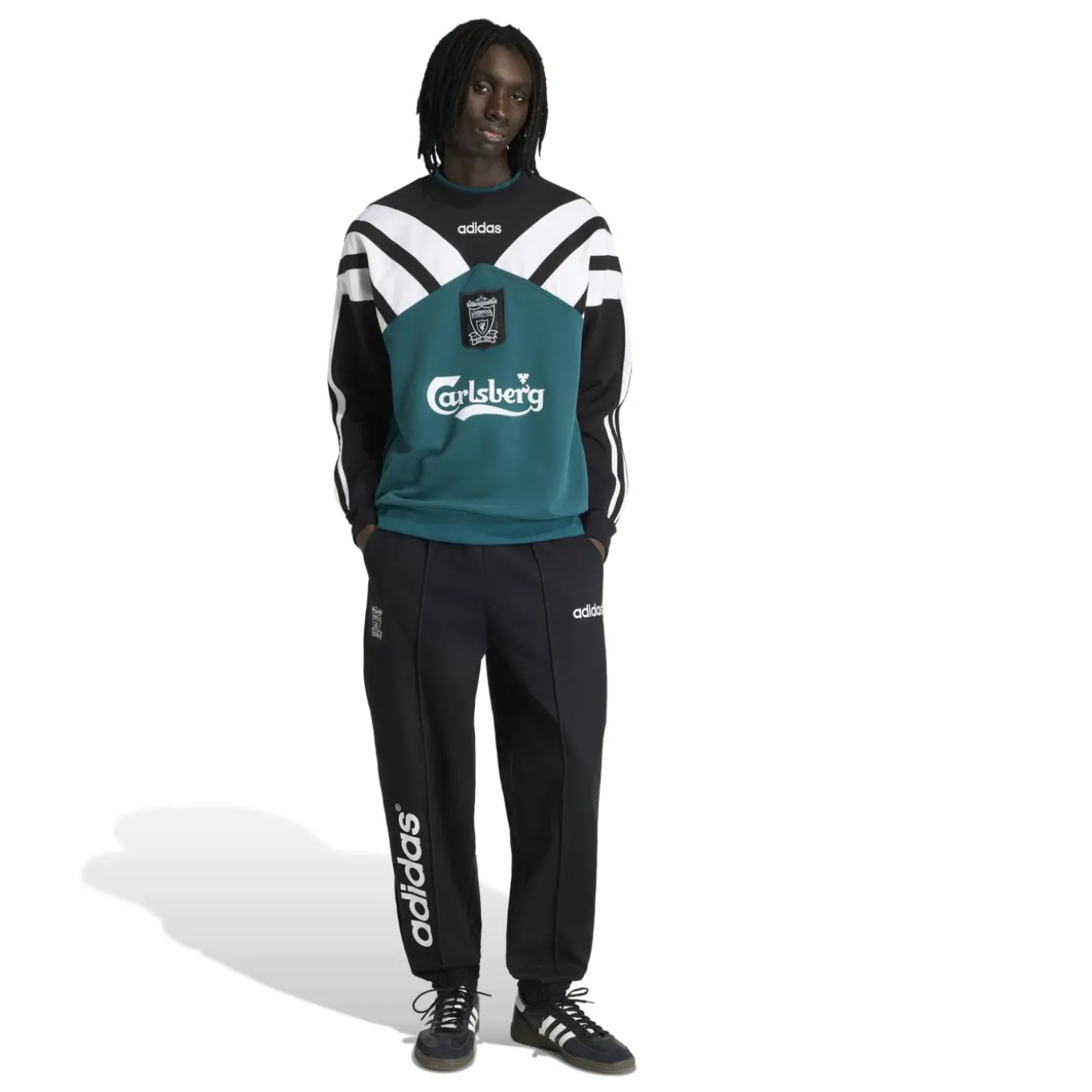 adidas Liverpool Crew Trainingspak 1995-1996 Zwart Groen Wit