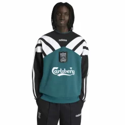 adidas Liverpool Crew Trainingspak 1995-1996 Zwart Groen Wit
