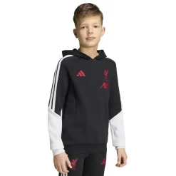 adidas Liverpool Hoodie 2026-2027 Kids Zwart Wit Rood