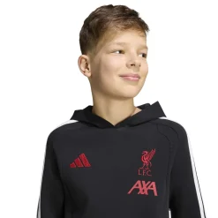 adidas Liverpool Hoodie 2026-2027 Kids Zwart Wit Rood