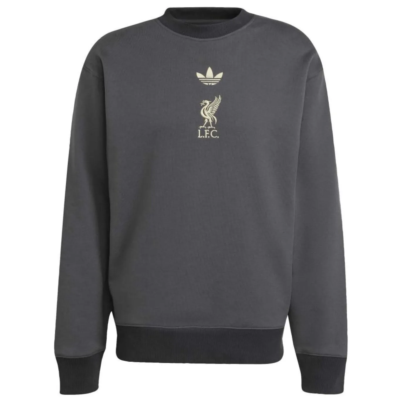 adidas Liverpool Lifestyler Crew Sweater Donkergrijs Goud