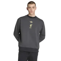 adidas Liverpool Lifestyler Crew Sweater Donkergrijs Goud