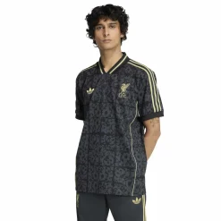 adidas Liverpool Lifestyler T-Shirt Donkergrijs Zwart Goud