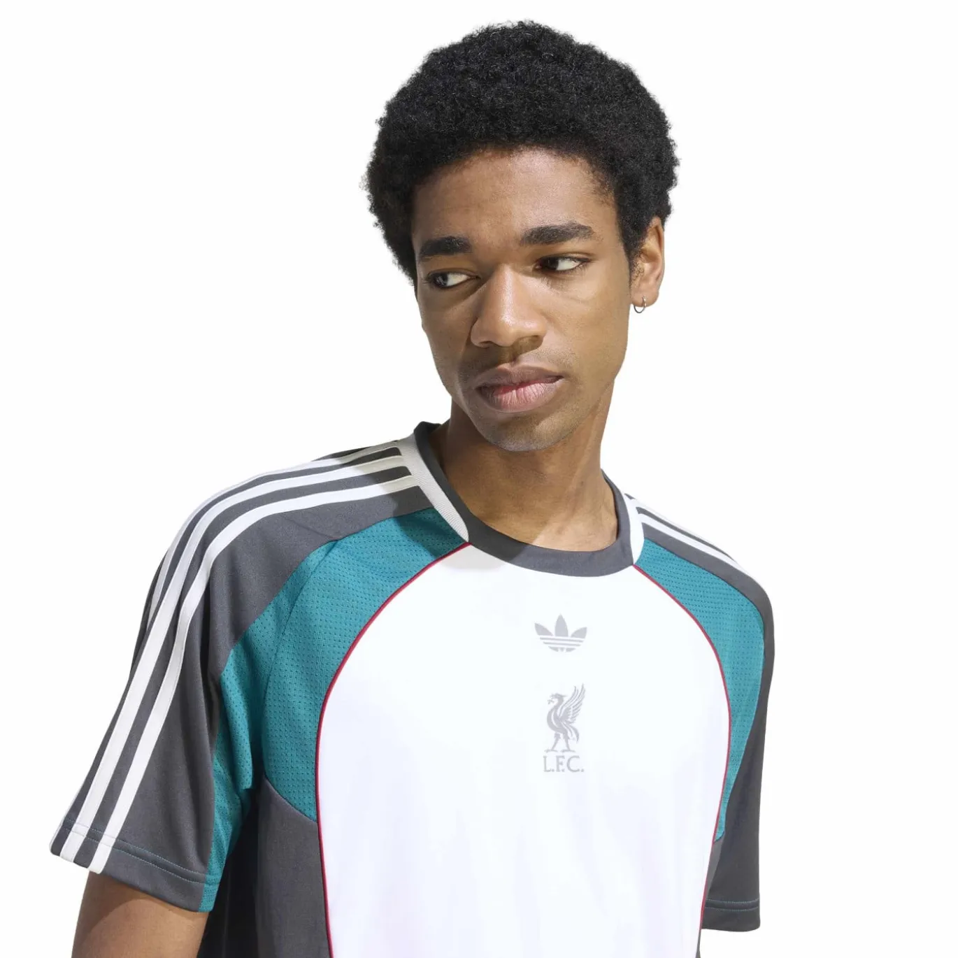 adidas Liverpool Originals Pre-Match Trainingsshirt Wit Turquoise Donkergrijs Zilver
