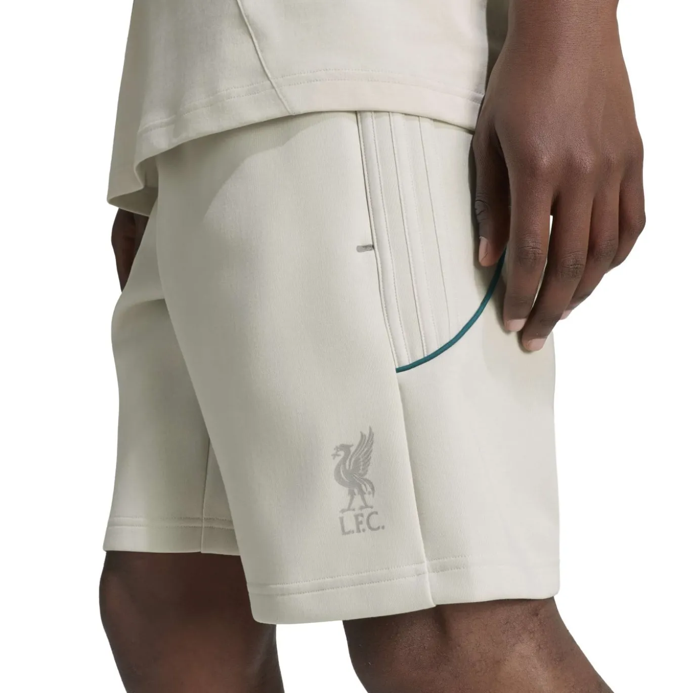 adidas Liverpool Originals Trainingsbroekje Lichtgrijs Turquoise Zilver