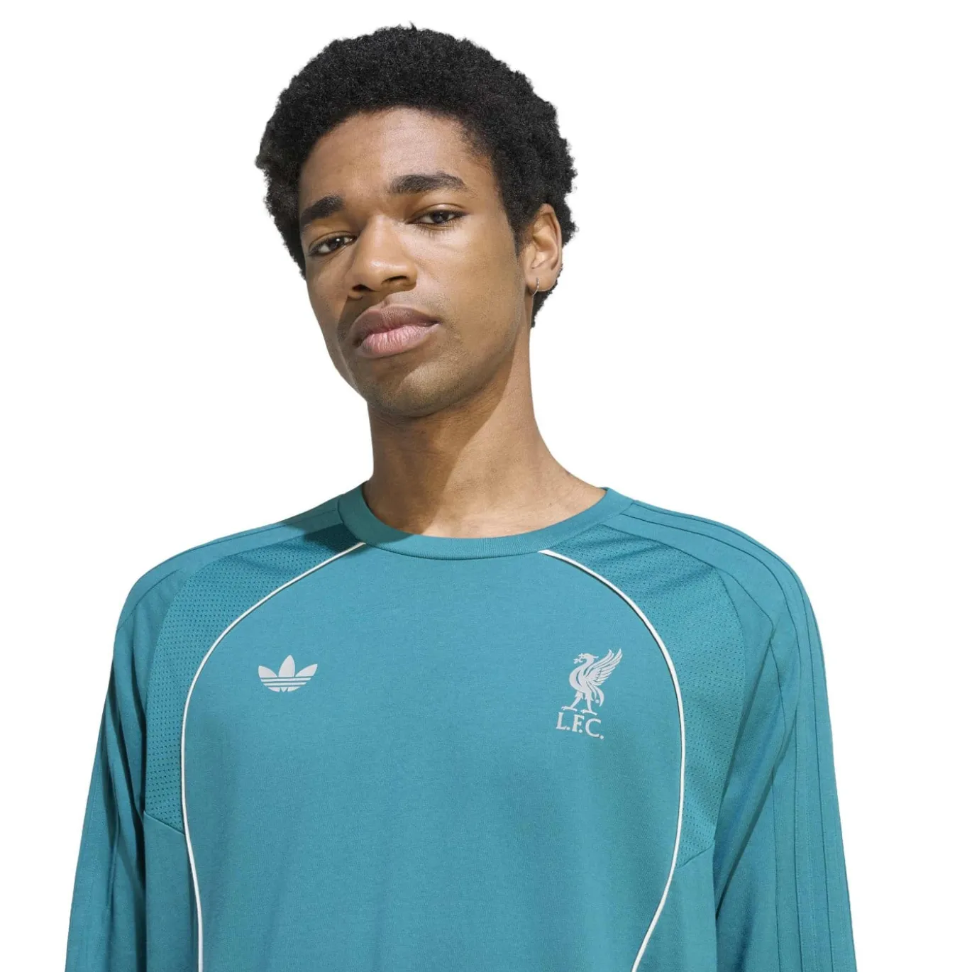 adidas Liverpool Originals T-Shirt Lange Mouwen Turquoise Wit