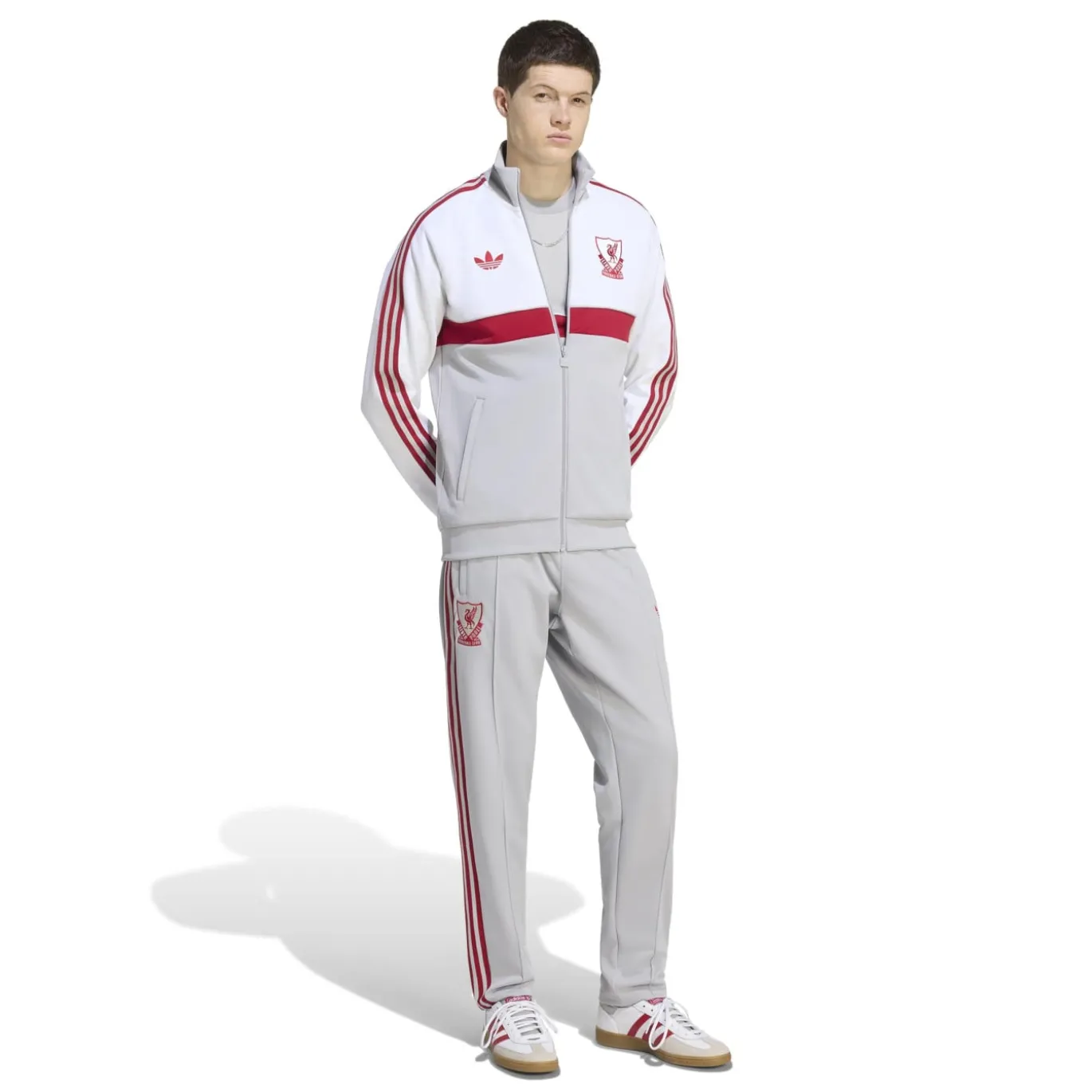 adidas Liverpool Originals Trainingspak Full-Zip Wit Grijs Rood