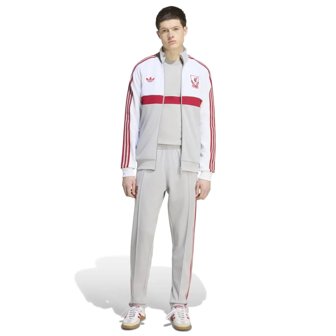 adidas Liverpool Originals Trainingspak Full-Zip Wit Grijs Rood