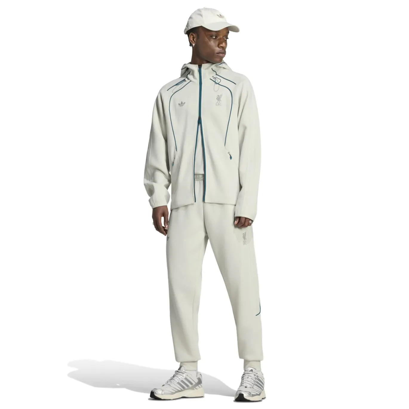 adidas Liverpool Originals Trainingspak Lichtgrijs Blauw Zilver