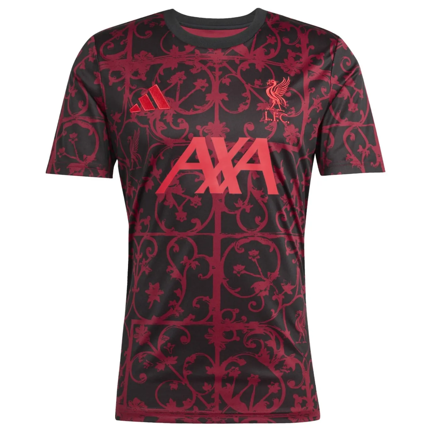adidas Liverpool Pre-Match Trainingsshirt 2025-2026 Zwart Rood