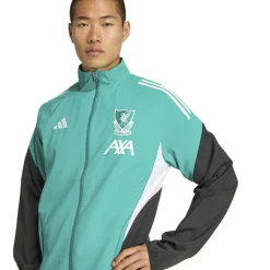 adidas Liverpool Presentatie Trainingspak Full-Zip Europees 2025-2026 Groen Zwart Wit